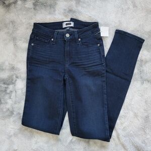 NWOT Paige Skyline Skinny Dark Wash Low Rise Denim Jeans 24